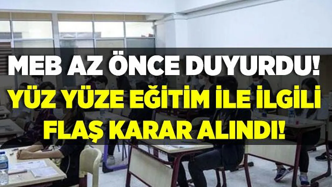 MEB'den yüz yüze eğitim kararı! Mesleki ve Teknik Anadolu Liseleri'nde 5 Ekim Pazartesi yüz yüze eğitim başlıyor!