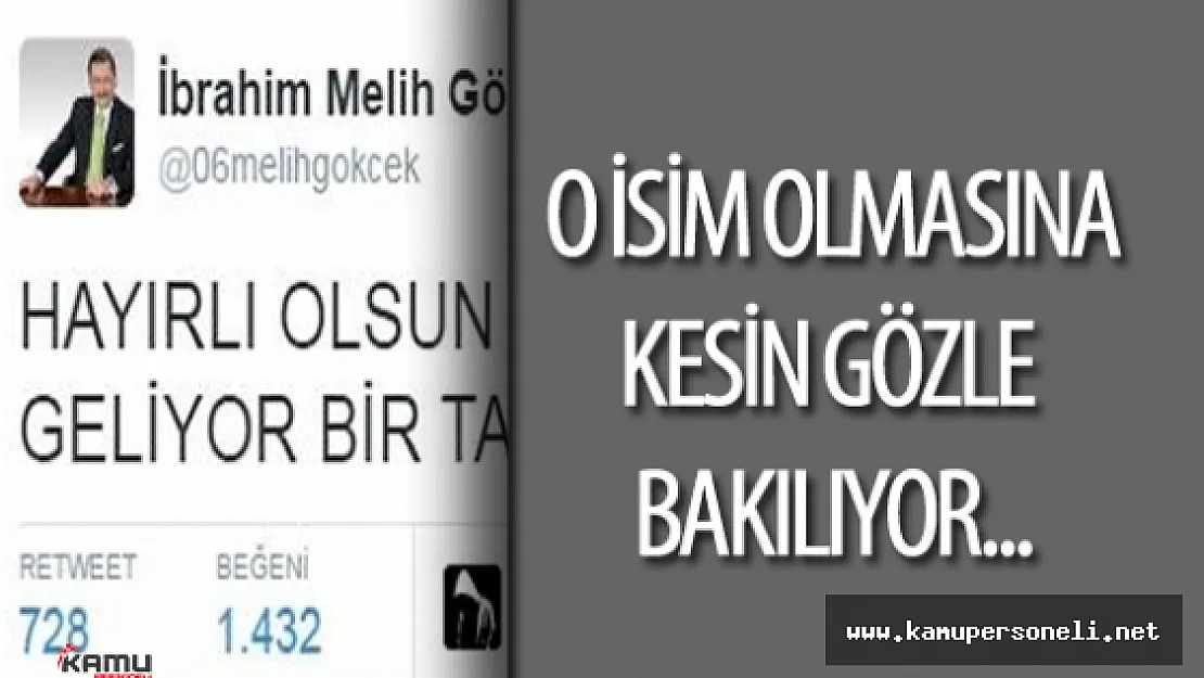 Melih Gökçek : "  Hayırlı Olsun Türkiye " dedi ve Başbakanı Açıkladı