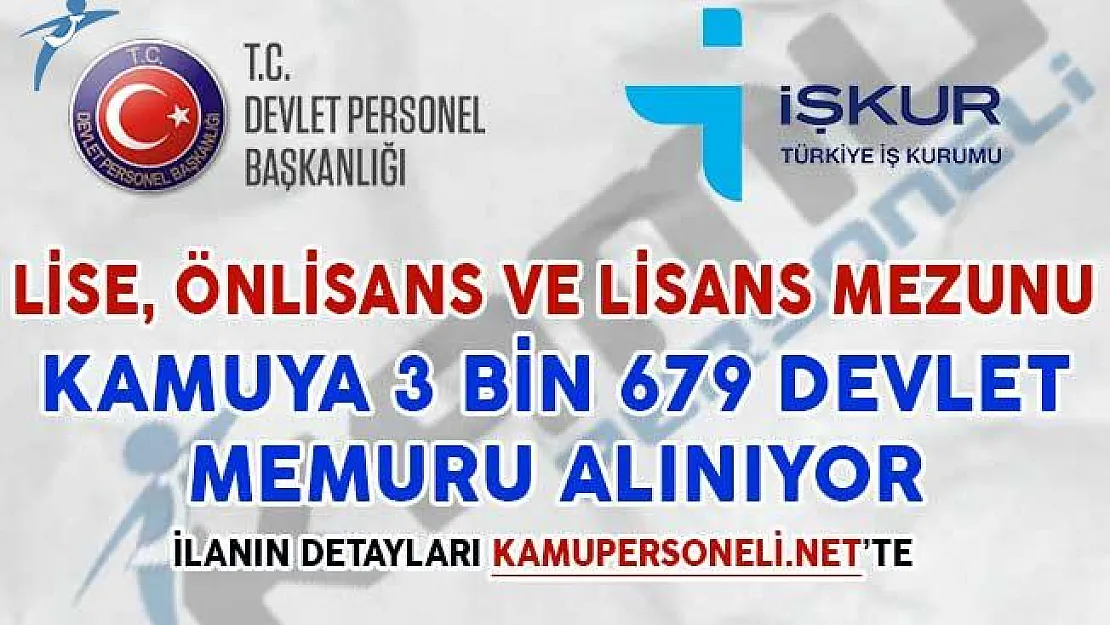 Memur Adayları Dikkat! Kamuya 3 Bin 679 Devlet Memuru Alınıyor