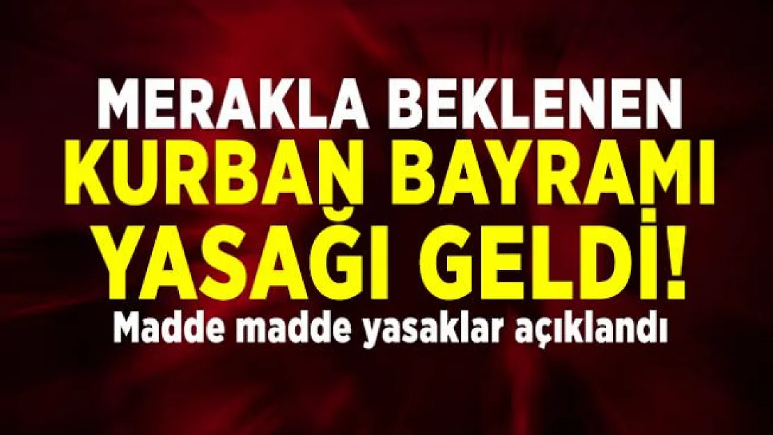 Merakla beklenen Kurban Bayramı yasağı geldi! Madde madde yasaklar açıklandı