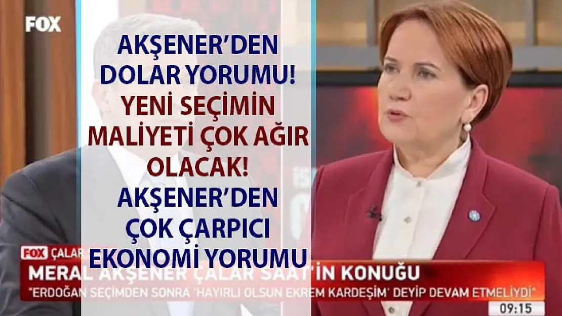 Meral Akşener FOX Haber'de konuştu! Akşener'den çok çarpıcı ekonomi yorumu!