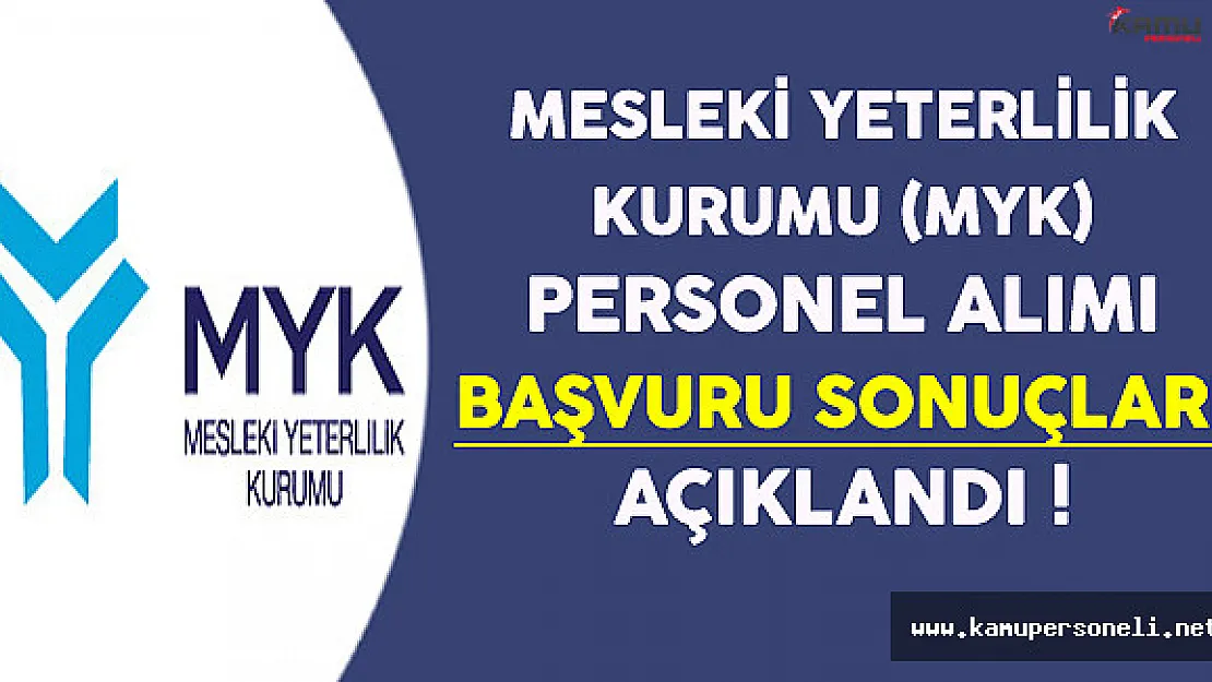 Mesleki Yeterlilik Kurumu (MYK) Personel Alımı Sonuçları Açıklandı