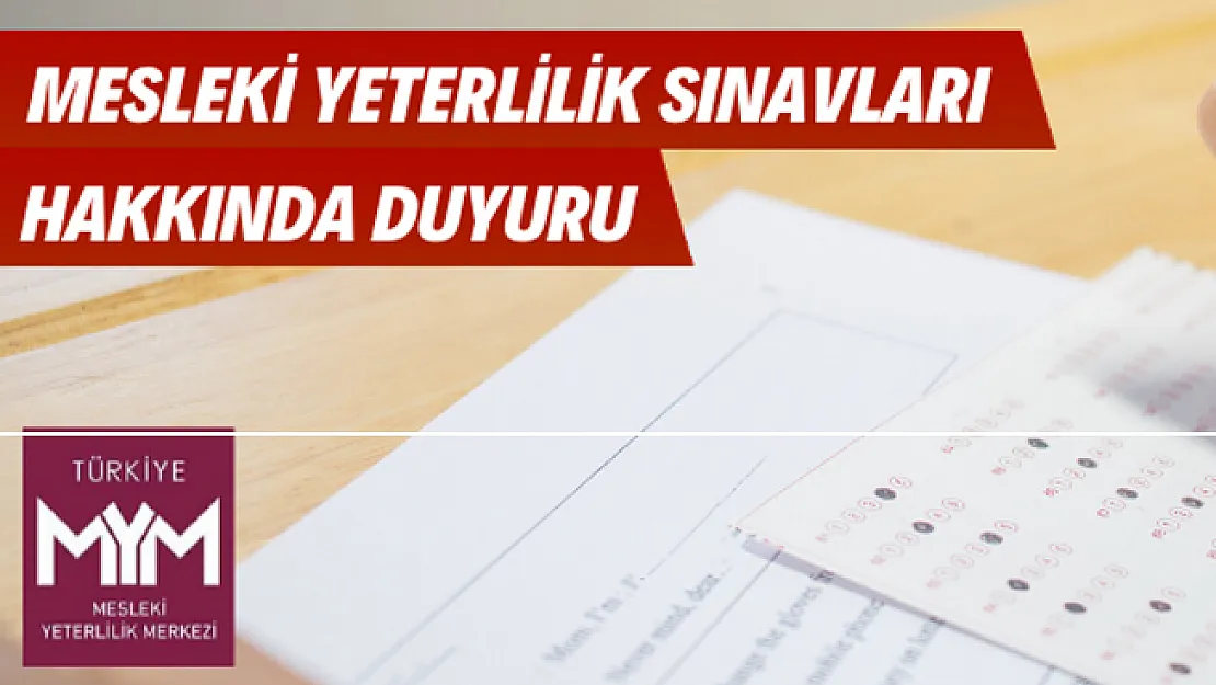 Mesleki Yeterlilik Sınavlarına başvurular başladı!