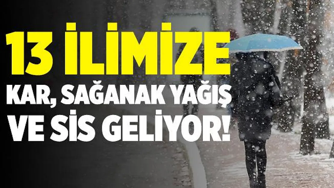 Meteoroloji 13 ili uyardı! Kar, sağanak yağış ve sis geliyor!