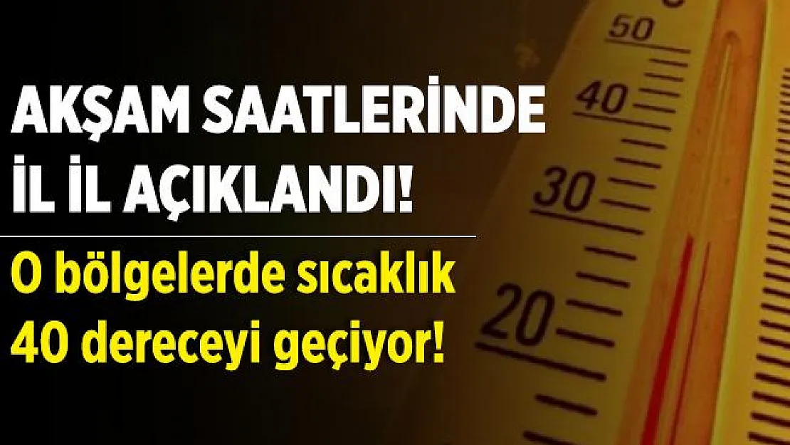 Meteoroloji akşam saatlerinde hava durumunu il il açıkladı! O bölgemizde sıcaklık 43 derece olacak! Önleminizi alın!