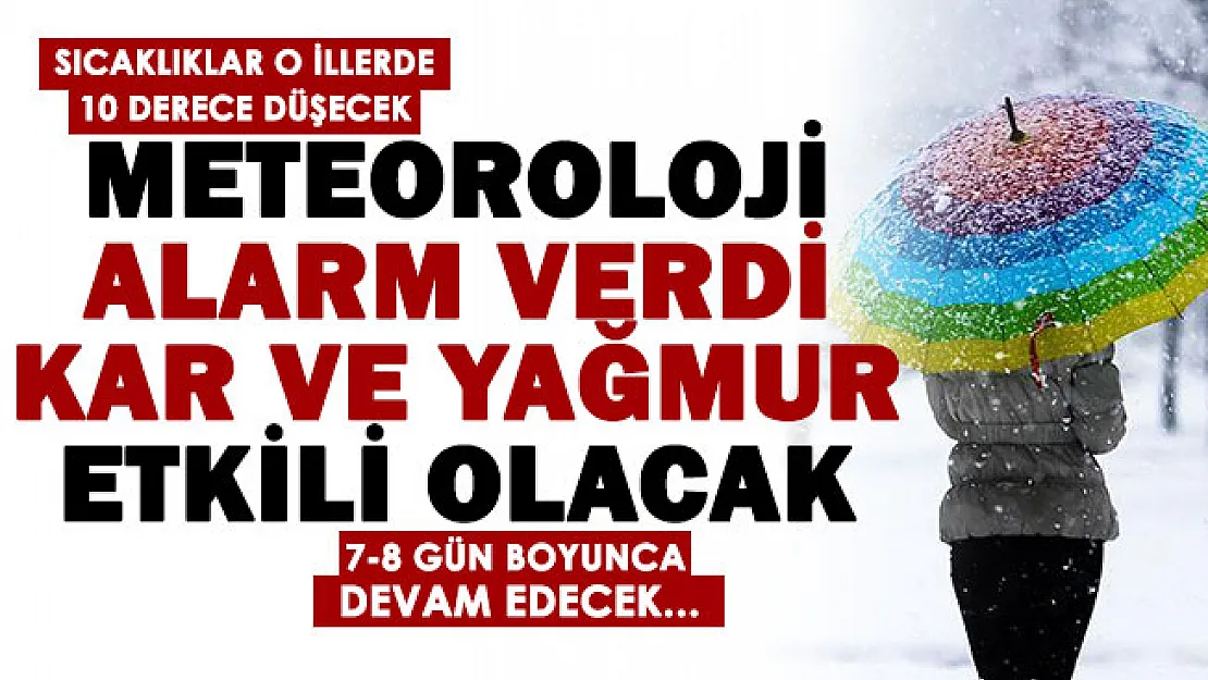 Meteoroloji peş peşe alarm verdi! Sıcaklıklar 10 derece düşecek: Kar ve yağmur etkili olacak