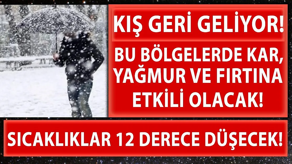 Meteoroloji uyardı! Sıcaklıklar 12 derece birden düşecek! Kar geri geliyor!