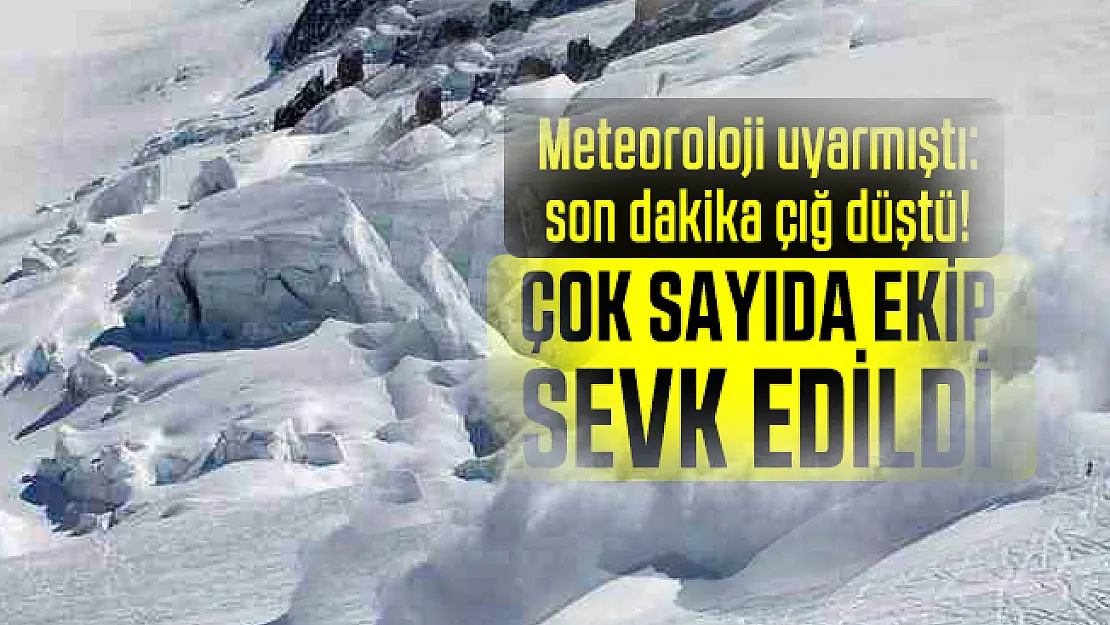 Meteoroloji uyarmıştı: son dakika çığ düştü! Çok sayıda ekip sevk edildi