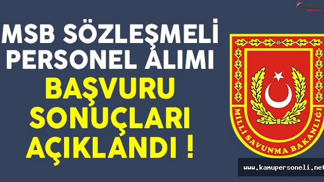 Milli Savunma Bakanlığı (MSB) 30 sözleşmeli personel alımı başvuru sonuçları açıklandı
