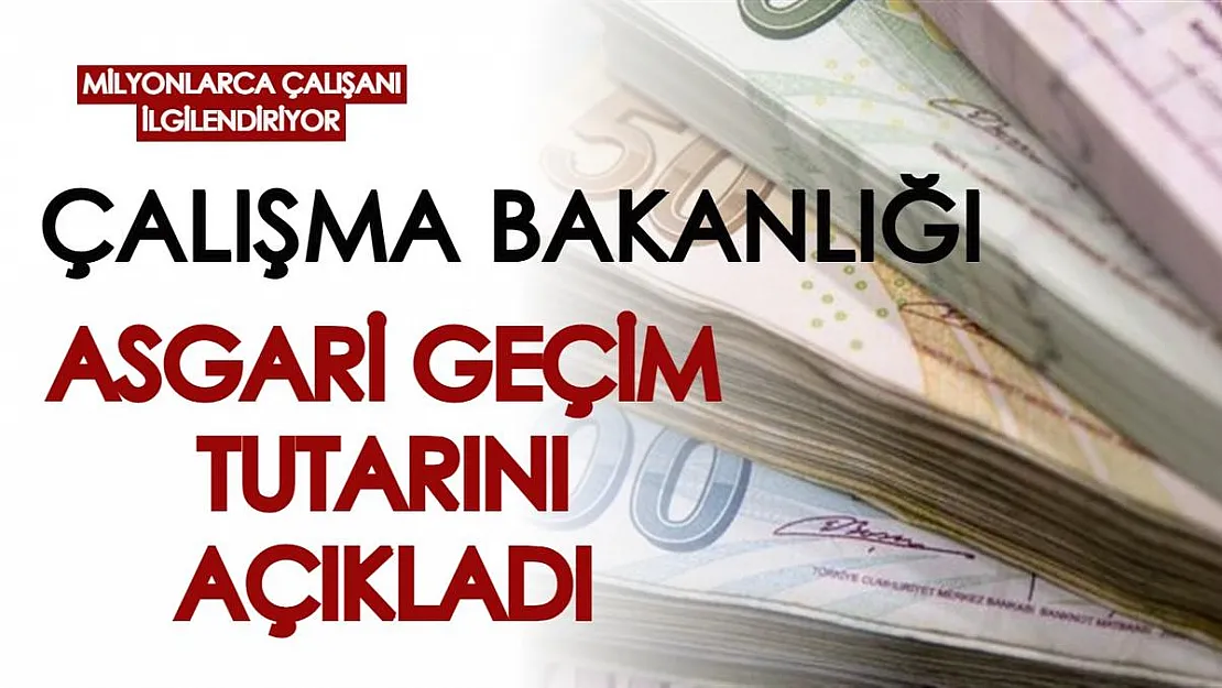 Milyonlarca çalışanı ilgilendiriyor! Çalışma Bakanlığı, asgari geçim tutarını açıkladı