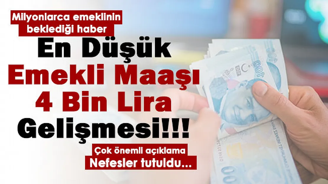 Milyonlarca emeklinin beklediği haber geldi! En düşük emekli maaşı 4 bin lira talebi