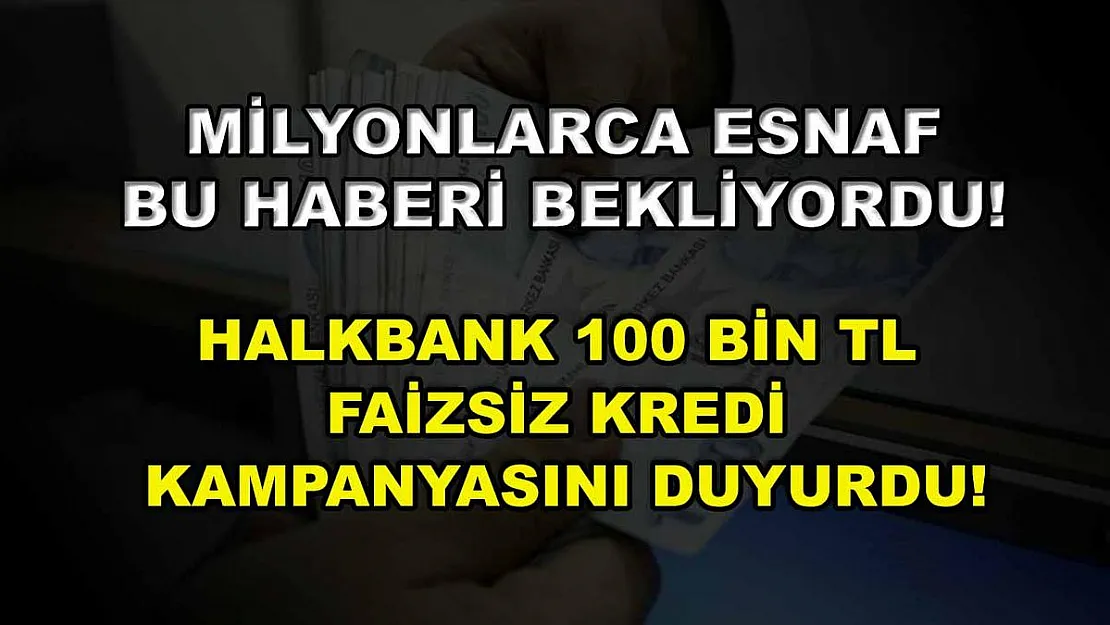 Milyonlarca Esnaf Bu Haberi Bekliyordu! Halkbank 100 Bin TL Faizsiz Kredi Kampanyasını Duyurdu!