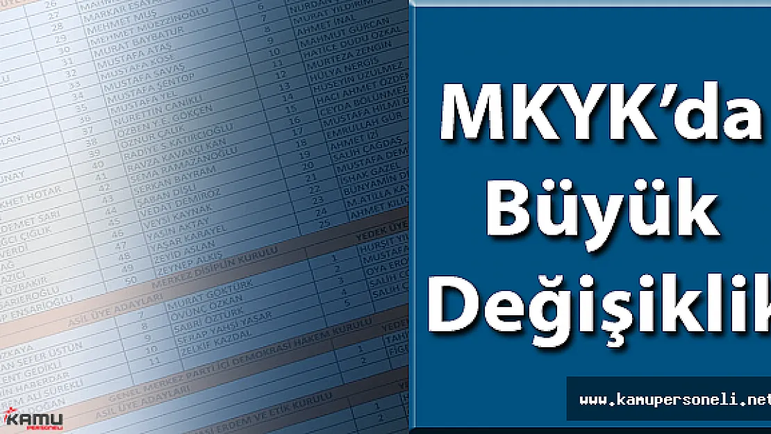 MKYK'da Büyük Değişiklik
