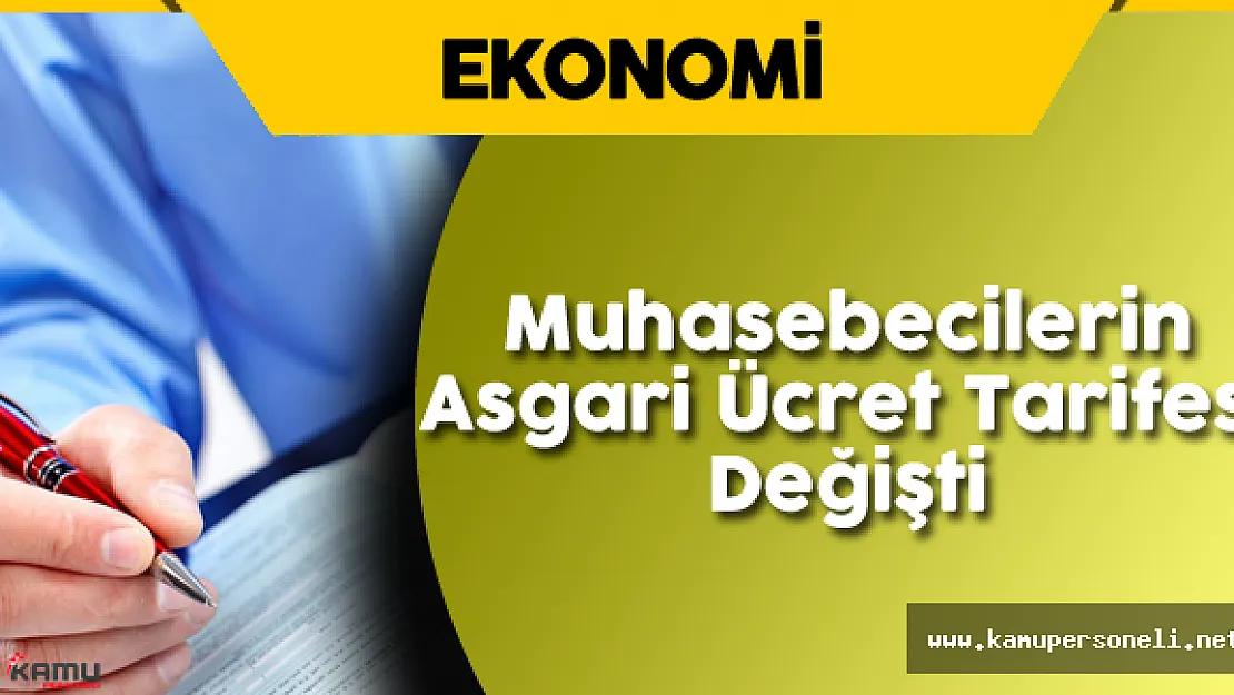 Muhasebecilerin Asgari Ücret Tarifesi'nde Değişiklik Yapıldı