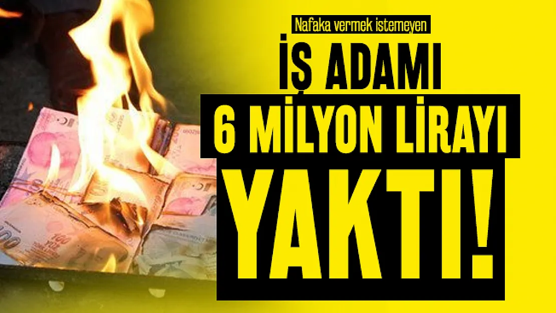 Nafaka vermek istemeyen iş adamı 6 milyon lirayı yaktı!