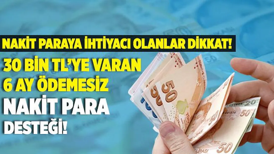 Nakit para ihtiyacı olanları sevindiren gelişme! Kamu bankası 30 bin TL'ye kadar 6 ay ödemesiz nakit veriyor! Başvuru yapmak için tıklayın!
