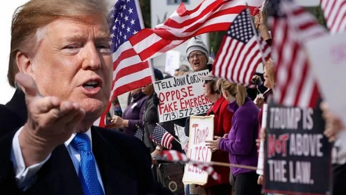 New York'ta Trump'a ulusal acil durum protestosu