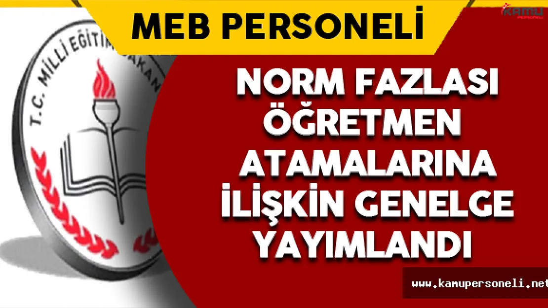 Norm Fazlası Öğretmen Atamalarına İlişkin Genelge Yayımlandı