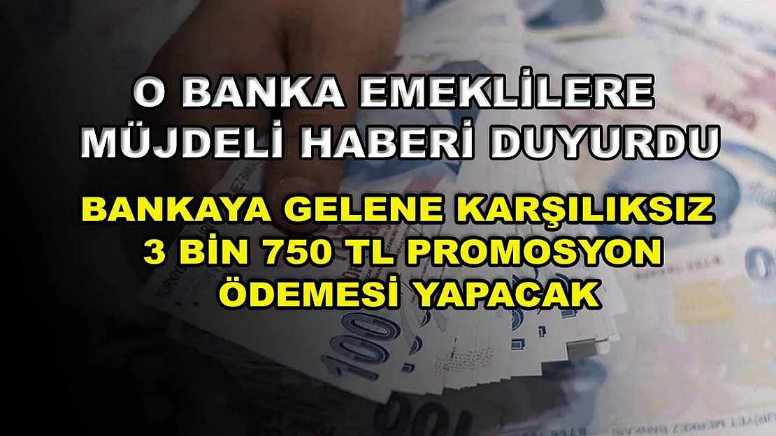 O banka emeklilere müjdeli haberi duyurdu: Bankaya gelene karşılıksız 3 bin 750 TL promosyon ödemesi yapacak