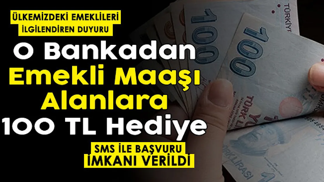 O bankadan emekli maaşı alan herkese 100 lira hediye ediliyor! SMS ile başvuru yapmak yeterli