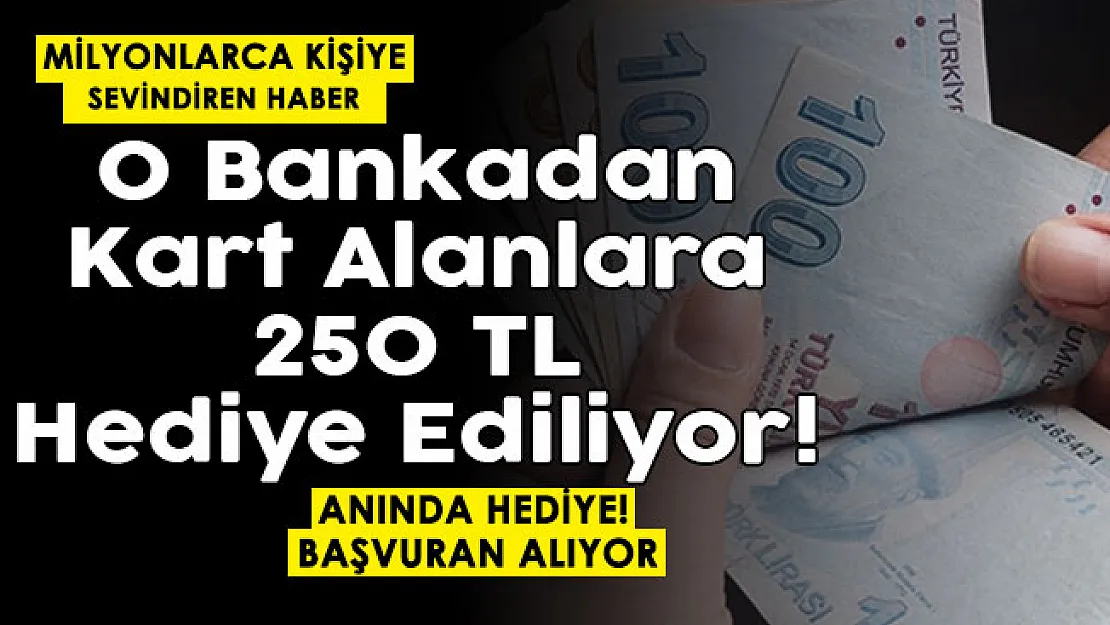 O bankadan kart alacaklara müjdeli haber! Kart başvurusu yaptığınızda 250 lira hediye edilecek
