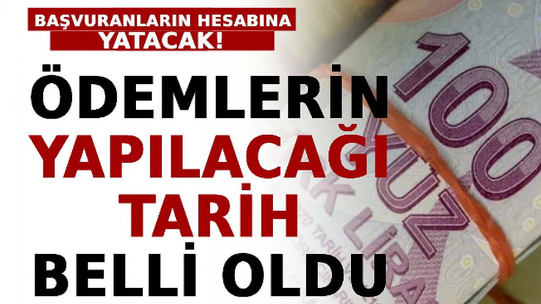 Ödemelerin Yapılacağı Tarih Belli Oldu! Başvuranların Hesabına Yatırılacak