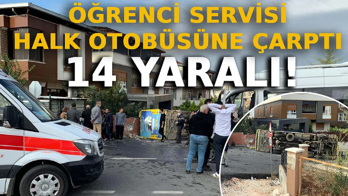 Öğrenci Servisi Halk Otobüsüne Çarptı: 14 Yaralı