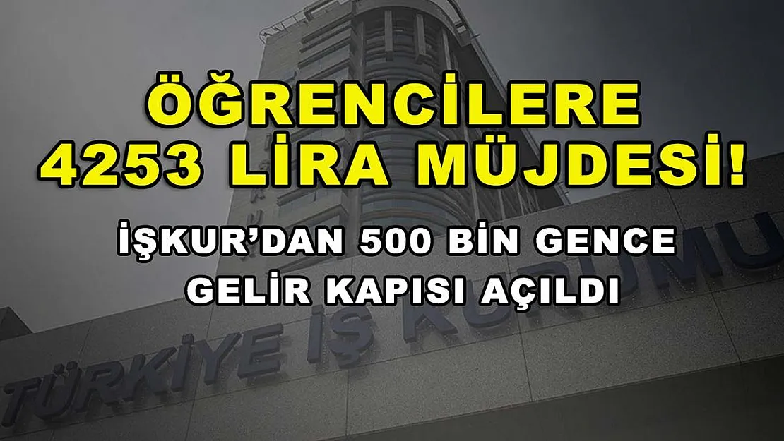 Öğrencilere 4253 lira müjdesi! İŞKUR'dan 500 bin gence gelir kapısı açıldı