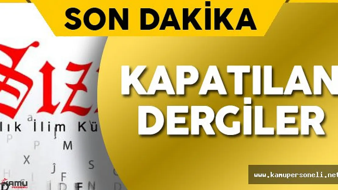 OHAL Sonrası Çıkarılan İkinci KHK İle Kapatılan Dergiler ve Yayınevleri