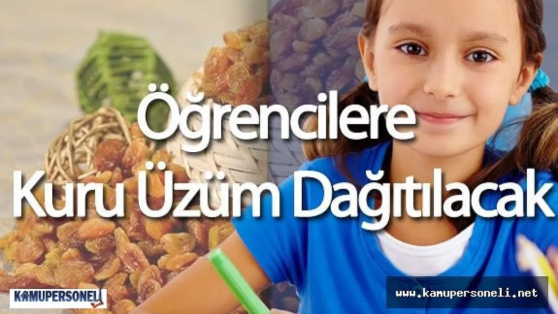 Okullarda Kuru Üzüm Dağıtılacak ( TMO Üzüm Temini ve Dağıtımı için Görevlendirildi)