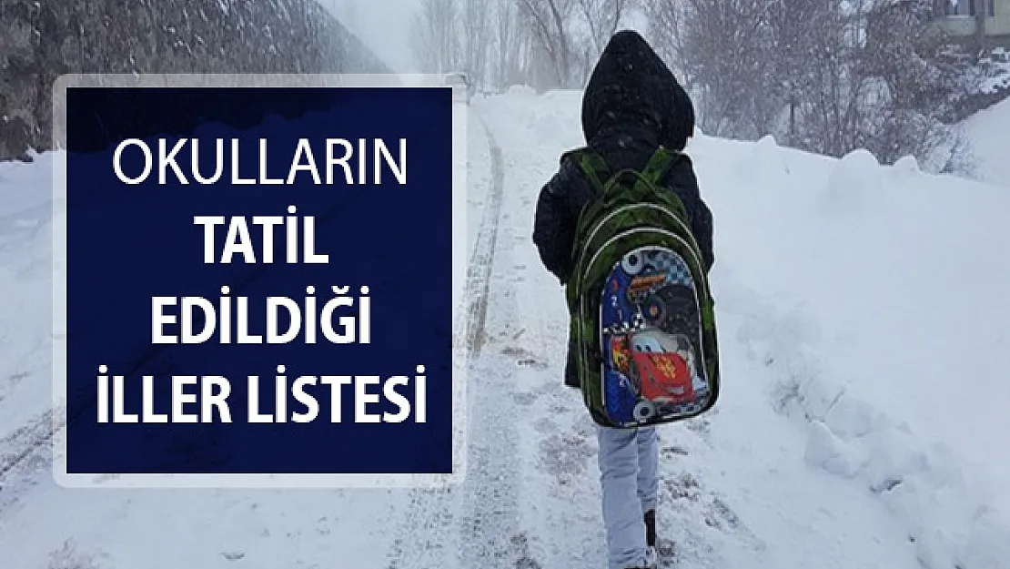 Okulların Tatil Edildiği İller Listesi !