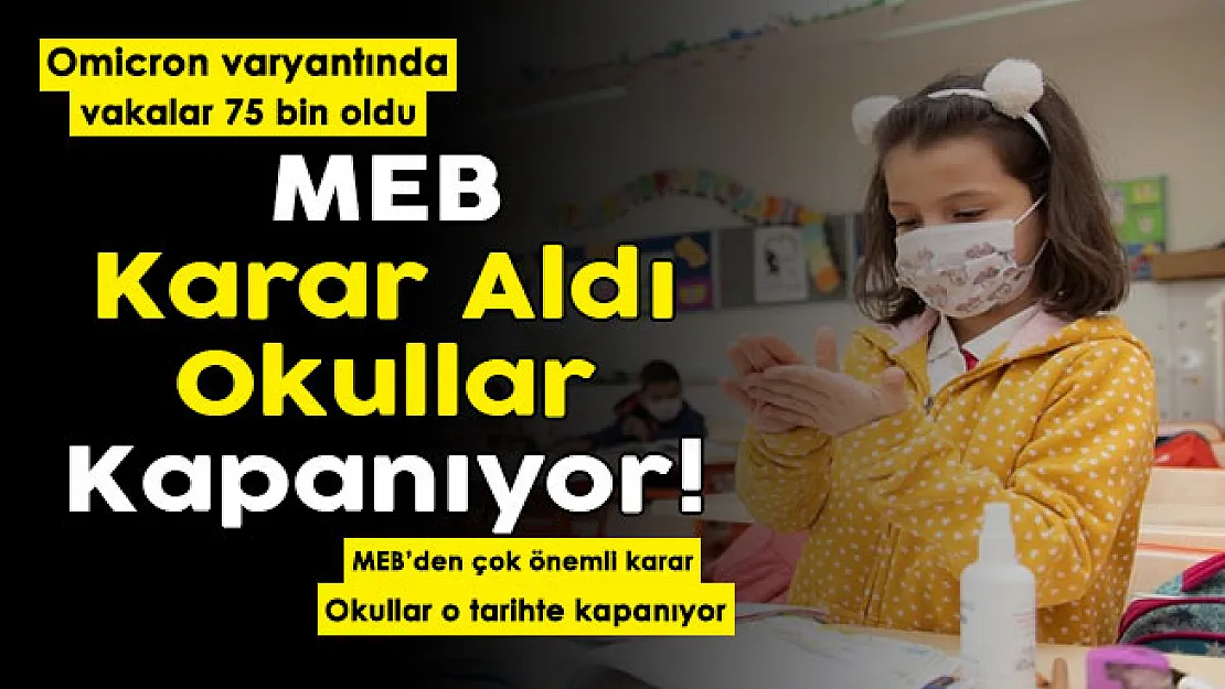Omicron varyantında vaka sayısı 75 bin oldu! MEB flaş karar aldı: Okullar kapanıyor