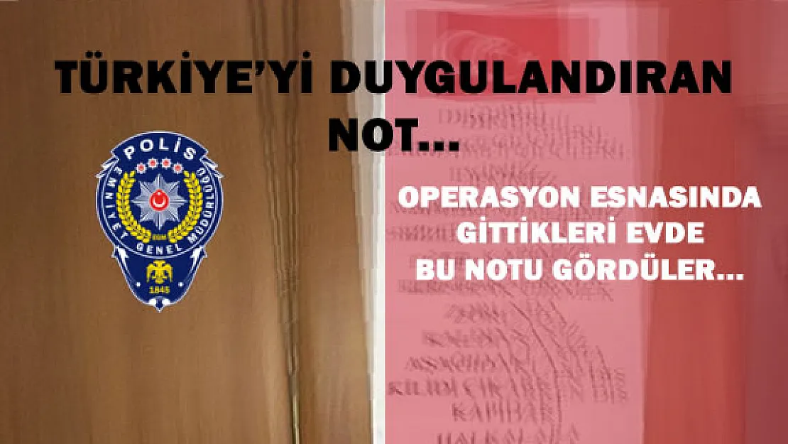 Operasyon Bölgesindeki Evin Kapısında Duygulandıran Not