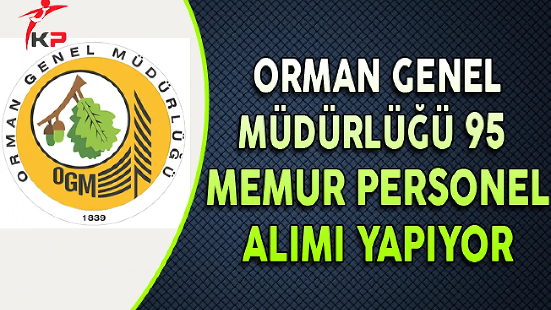 Orman Genel Müdürlüğü  95 Memur Personel Alımı Yapıyor