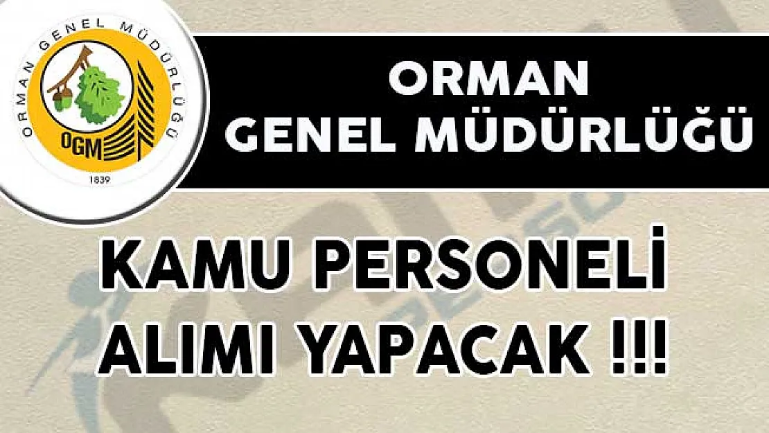 Orman Genel Müdürlüğü (OGM) Kamu Personeli Alımı Yapacak! Muhafaza Memuru ve Mühendis Alımı
