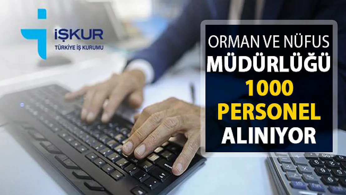 Orman ve Nüfus Müdürlüklerine 1000 Kamu Personeli Alımı ! Başvurular İŞKUR Üzerinden
