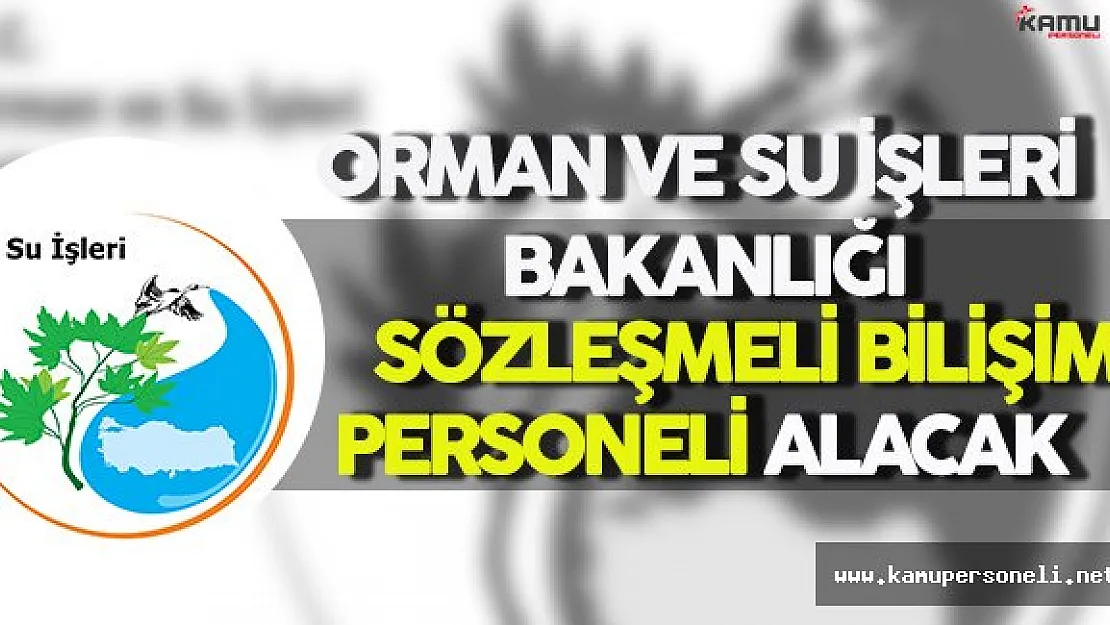 Orman ve Su işleri Bakanlığı Sözleşmeli Bilişim Personeli Alacak