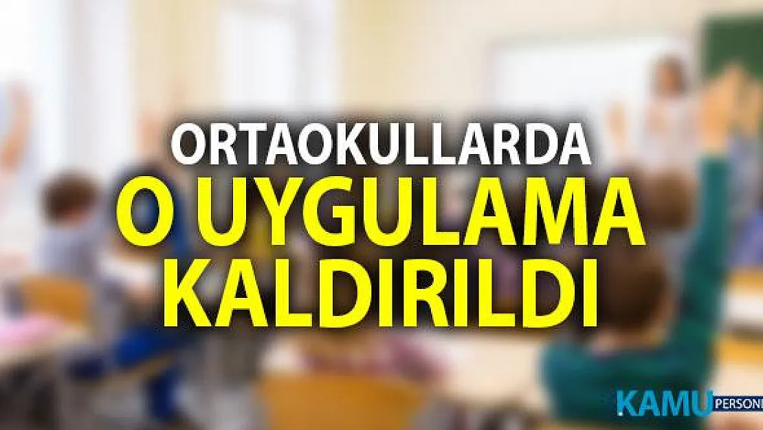 Ortaokullarda Blok Ders Uygulaması Kaldırıldı. Teneffüs süreleri uzatıldı