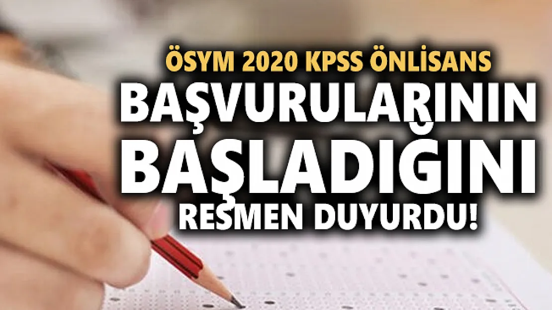 ÖSYM 2020 KPSS Önlisans başvurularının başladığını resmen duyurdu! KPSS Önlisans başvuru linki