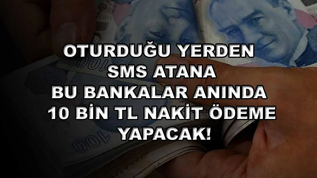 Oturduğu yerden SMS atana bu bankalar anında 10 bin TL nakit ödeme yapacak!