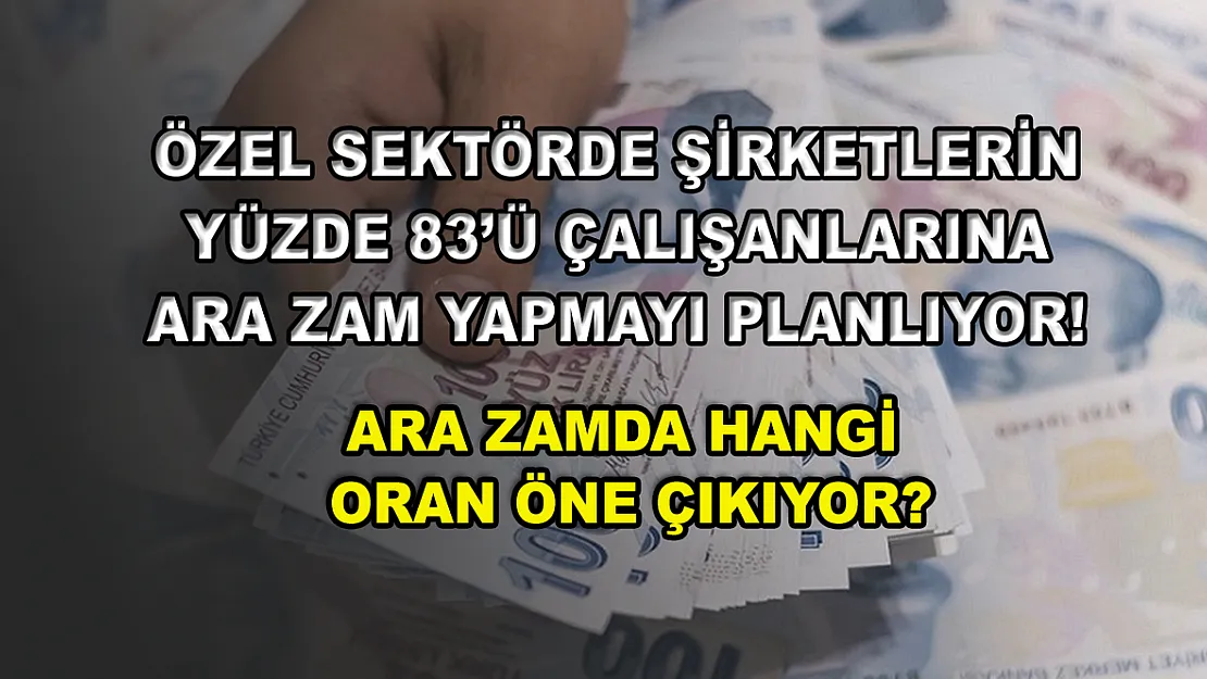 Özel sektörde şirketlerin yüzde 83'ü çalışanlarına ara zam yapmayı planlıyor! Ara zamda hangi oran öne çıkıyor?