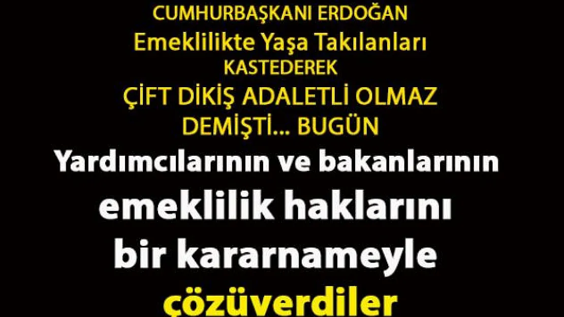 Öztrak: Cumhurbaşkanı Yardımcılarının ve bakanlarının emeklilik haklarını bir kararnameyle çözüverdiler