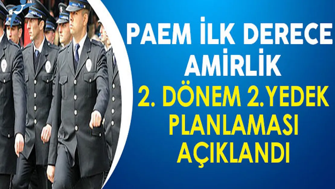 PAEM İlk Derece Amirlik (Komiser Yardımcılığı) 2. Dönem 2.Yedek Planlama Sonuçları Açıklandı !