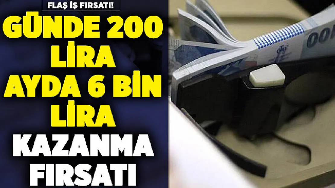 Pandemide flaş iş fırsatı: günde 200 lira, ayda 6 bin lira kazanabilirsiniz