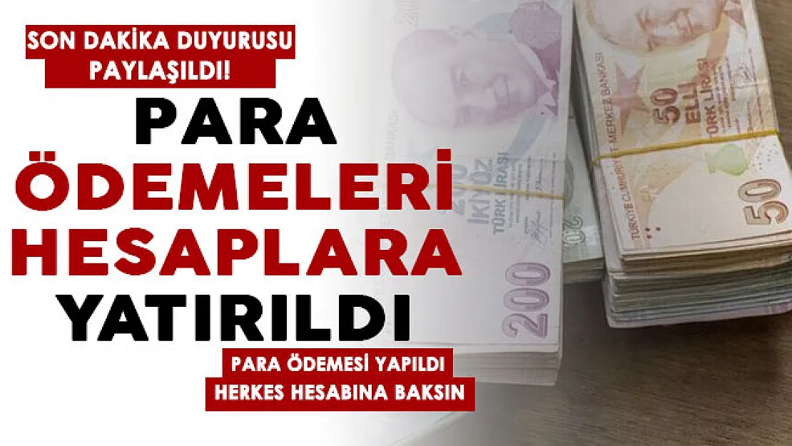 Para ödemeleri hesaplara yatırıldı! Son dakika duyurusu yapıldı: Herkes hesabına baksın