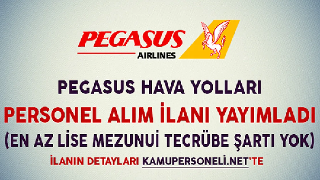 Pegasus Hava Yolları Personel Alım İlanı Yayımladı (En Az Lise Mezunu, Tecrübe Şartı Yok)