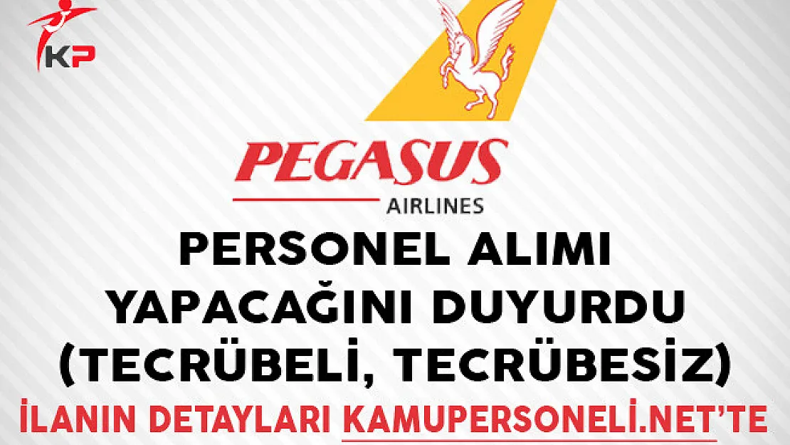 Pegasus Hava Yolları Personel Alımı Yapacağını Duyurdu (Tecrübeli, Tecrübesiz)
