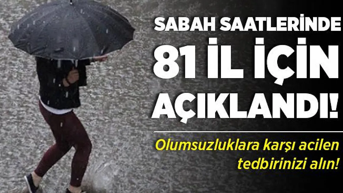 Sabah saatlerinde son dakika olarak uyarı yapıldı! O illerde yaşayanlar acilen önleminizi alın! Çok kuvvetli gelecek!