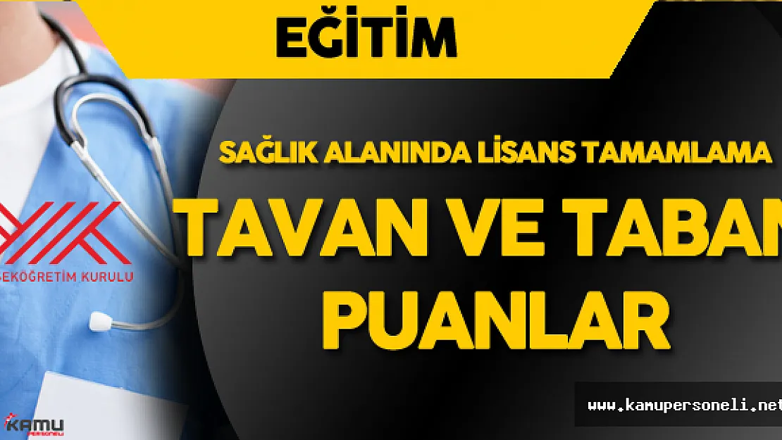 Sağlık Alanında Lisans Tamamlama Tavan ve Taban Puanlar Açıklandı