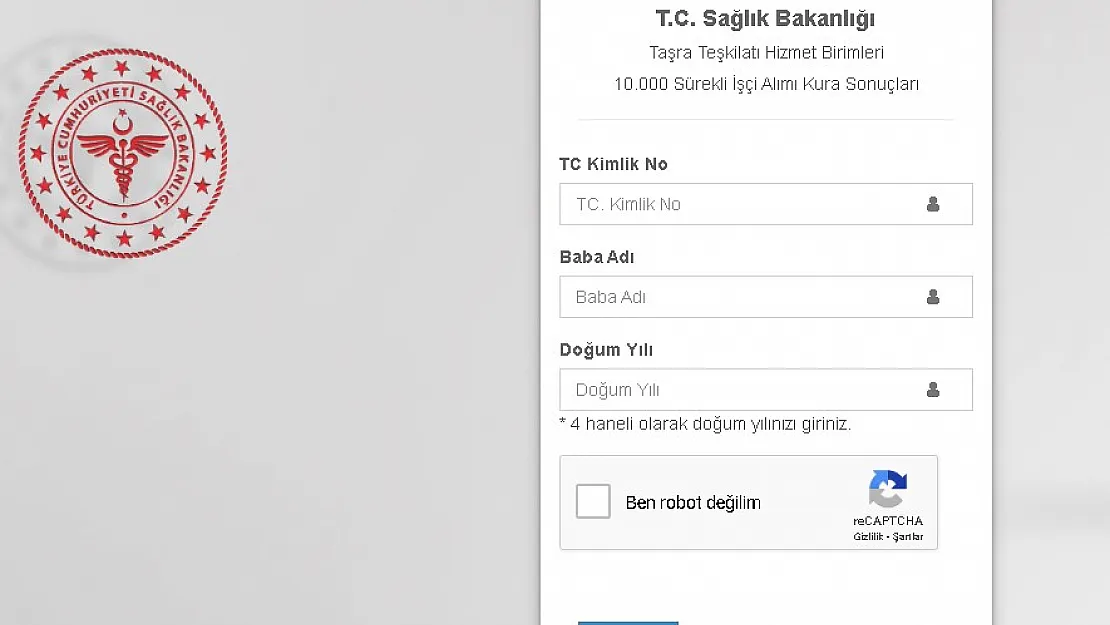 Sağlık Bakanlığı kura sonuçları açıklandı! T.C. kimlik numarası ile Sağlık Bakanlığı kura sonucu sorgulama ekranı